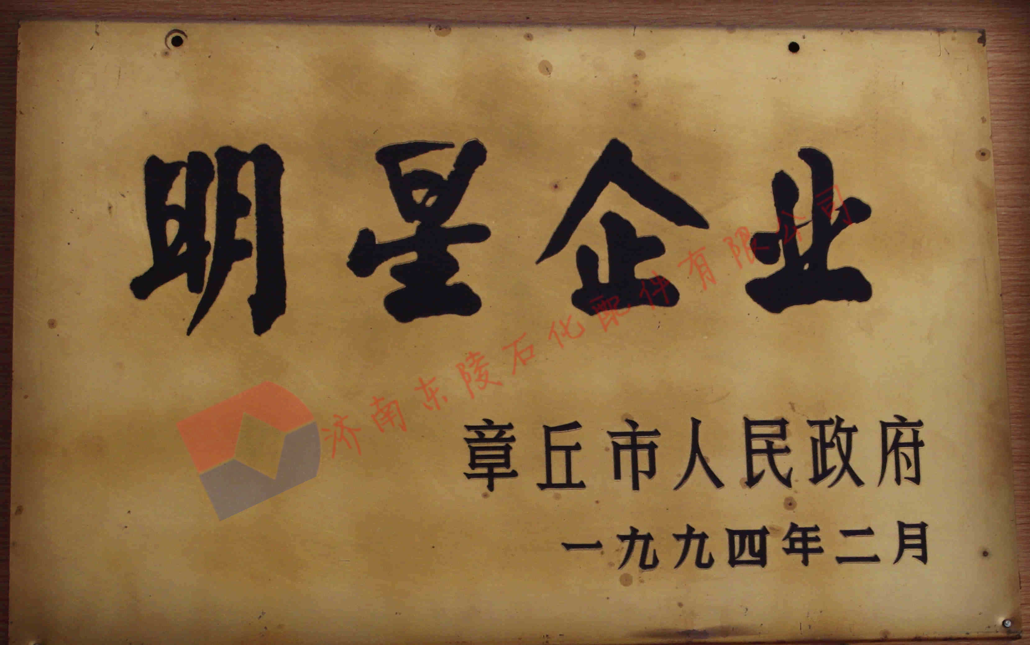 1994年章丘市“明星企業”